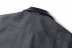 Miu Miu Collared Plaid Letter Embroidered Long-Sleeved Jacket
