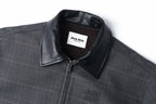 Miu Miu Collared Plaid Letter Embroidered Long-Sleeved Jacket