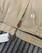 Miu Miu Solid Color Lapel Zip-Up Logo Long-Sleeved Jacket