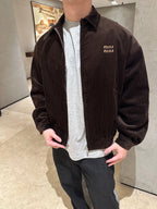 Miu Miu Letter Embroidery Corduroy Jacket