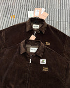 Miu Miu Letter Embroidery Corduroy Jacket