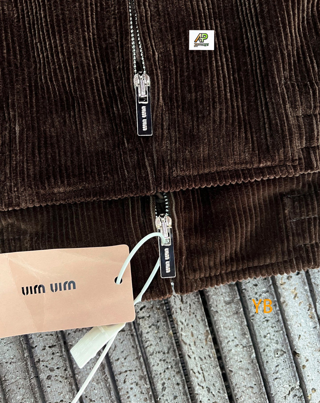 Miu Miu Letter Embroidery Corduroy Jacket