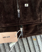 Miu Miu Letter Embroidery Corduroy Jacket