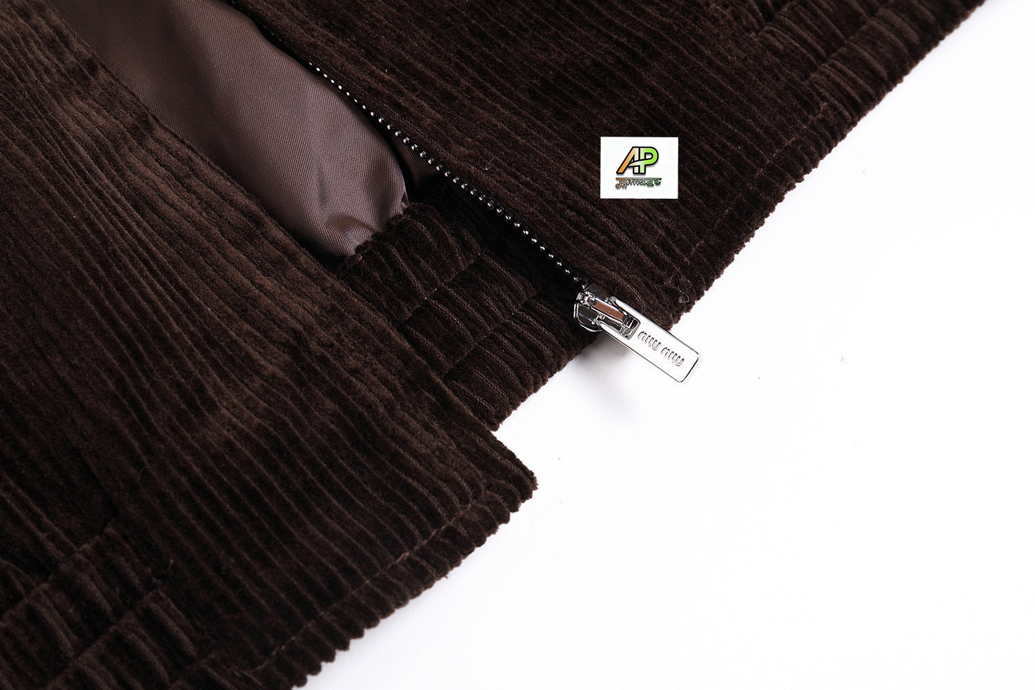 Miu Miu Letter Embroidery Corduroy Jacket