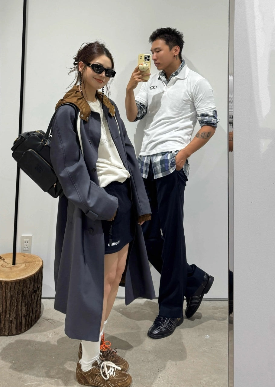 Miu Miu Double-Layer Mohair Trench Coat