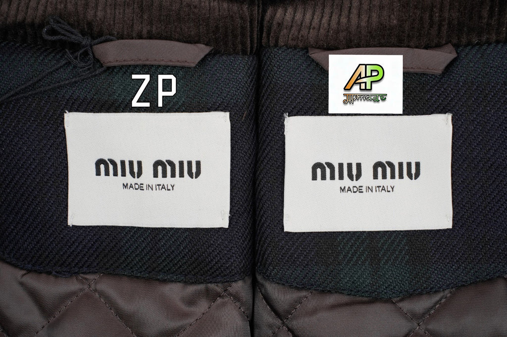 Miu Miu Dark Green Plaid Cotton-Padded Jacket