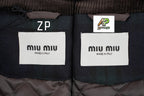 Miu Miu Dark Green Plaid Cotton-Padded Jacket