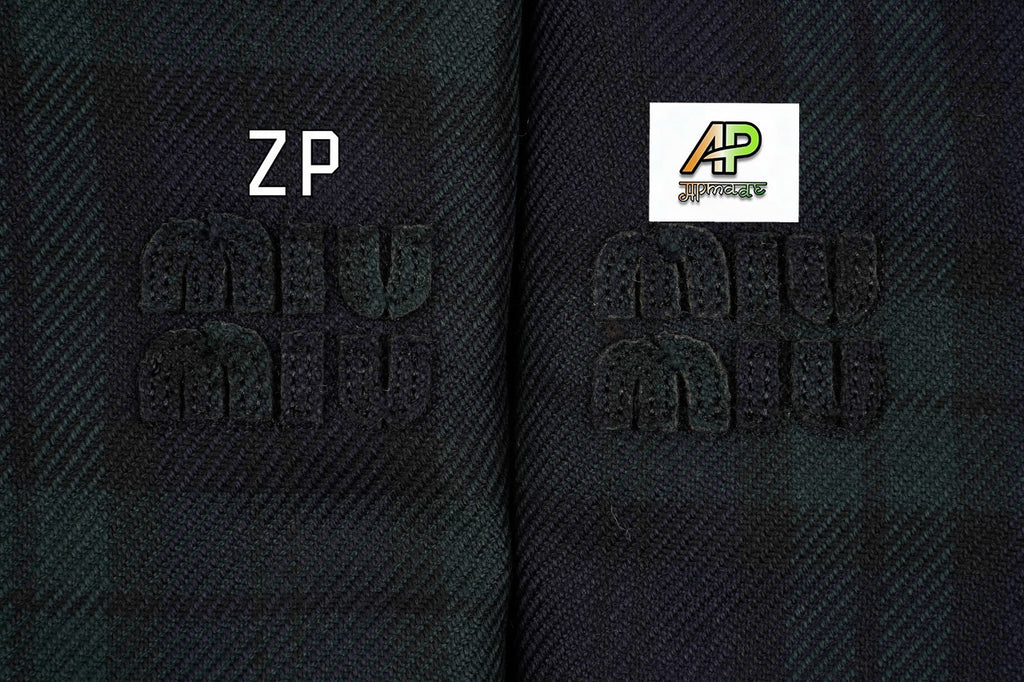 Miu Miu Dark Green Plaid Cotton-Padded Jacket