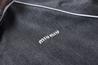 Miu Miu Stand-Up Collar Pinstripe Zip-Up Jacket