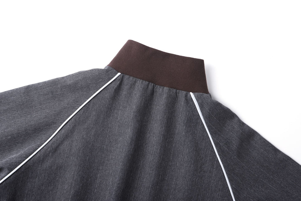 Miu Miu Stand-Up Collar Pinstripe Zip-Up Jacket