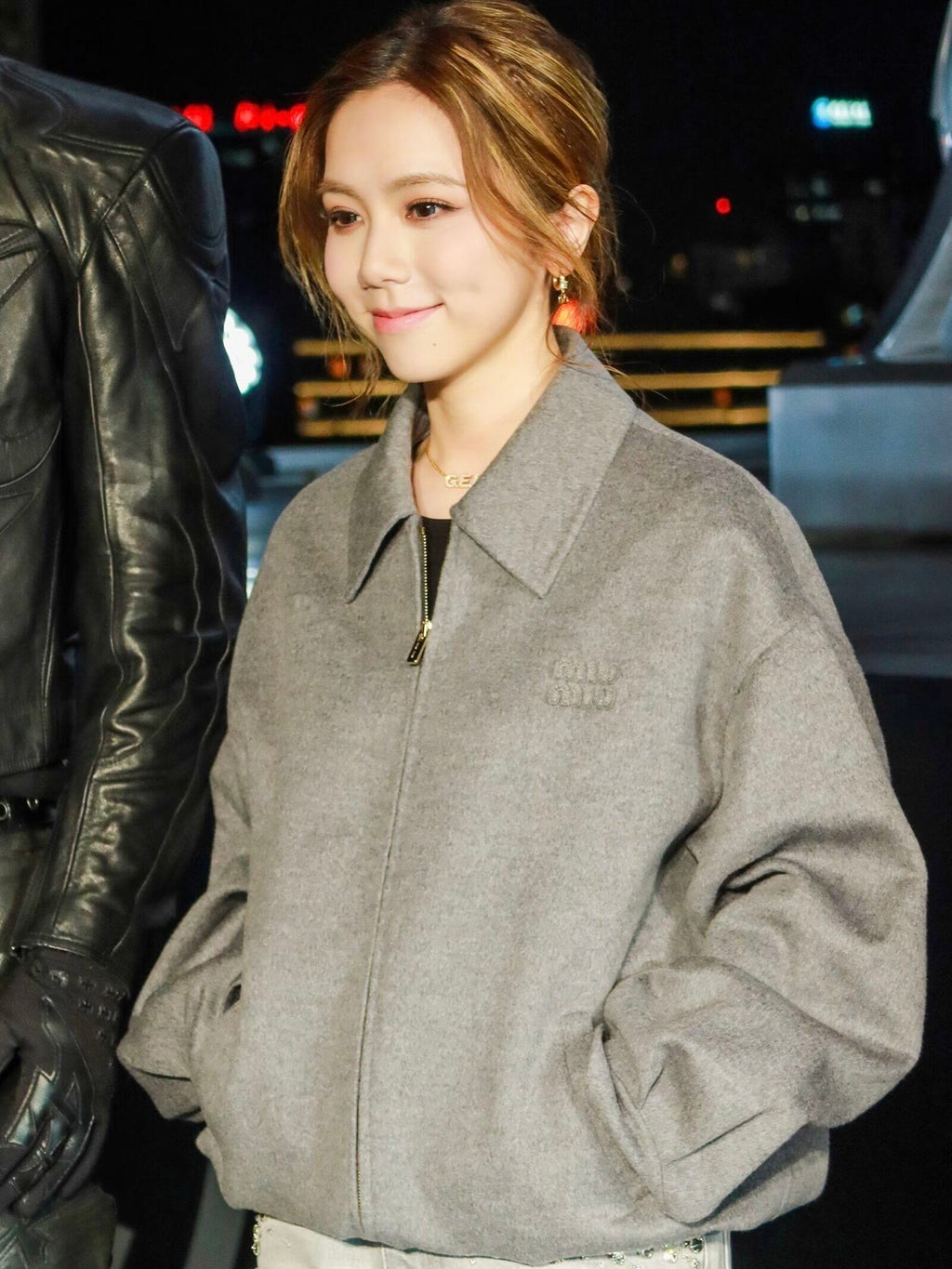 Miu Miu 25SS Solid Color Embroidered Long-Sleeved Jacket