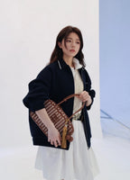 Miu Miu Striped Letter Embroidered Jacket