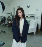 Miu Miu Striped Letter Embroidered Jacket