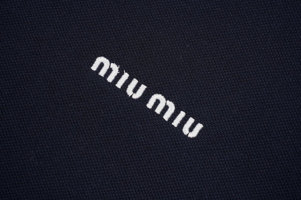 Miu Miu Striped Letter Embroidered Jacket