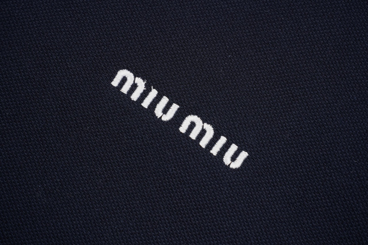 Miu Miu Striped Letter Embroidered Jacket