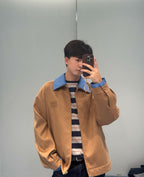 Miu Miu Camel Hair Color-Blocked Jacket