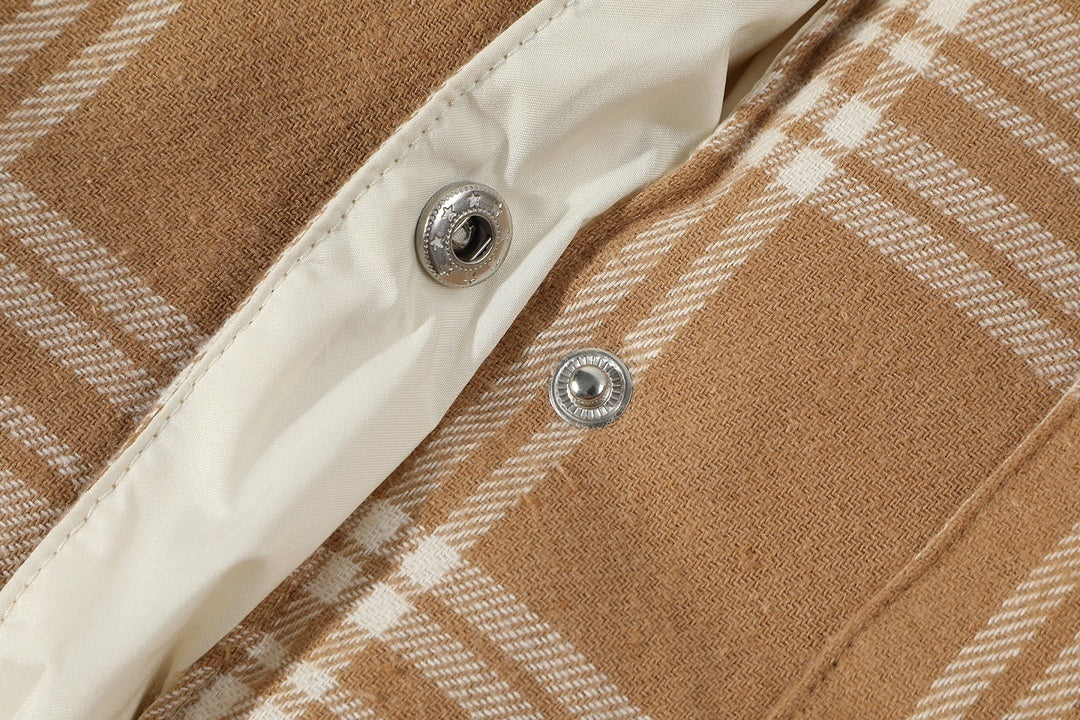 Miu Miu Mid-Weight Plaid Down Jacket