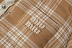 Miu Miu Mid-Weight Plaid Down Jacket