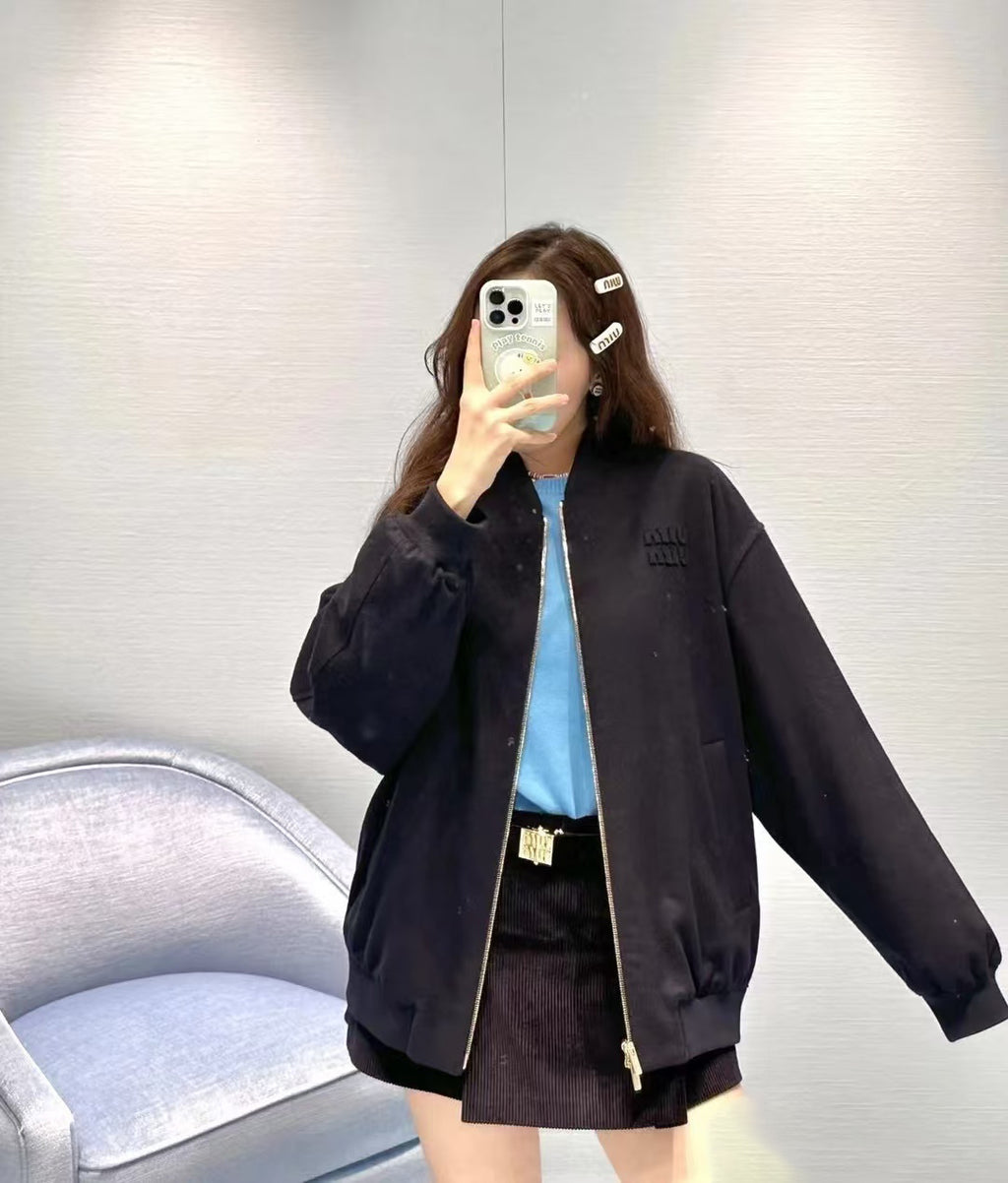 Miu Miu Zippered Long-Sleeved Jacket