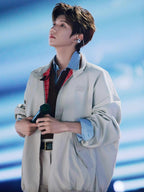 Miu Miu Monograph Embroidered Stand-Up Collar Jacket