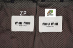 Miu Miu Small Logo Color Matching Rose Red Hooded Jacket