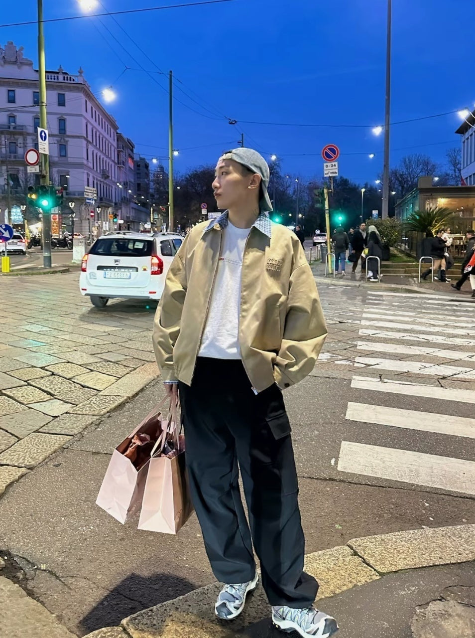 Miu Miu Appliquéd Check Faux Two-Piece Jacket