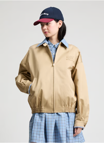 Miu Miu Appliquéd Check Faux Two-Piece Jacket