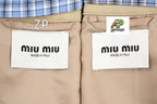 Miu Miu Appliquéd Check Faux Two-Piece Jacket