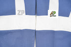 Dior CD Blue and White Patchwork Stand Collar Zip-Up Jacket