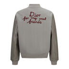 Dior Towel Embroidered Patchwork Leather Baseball Jacket
