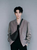 Dior Towel Embroidered Patchwork Leather Baseball Jacket
