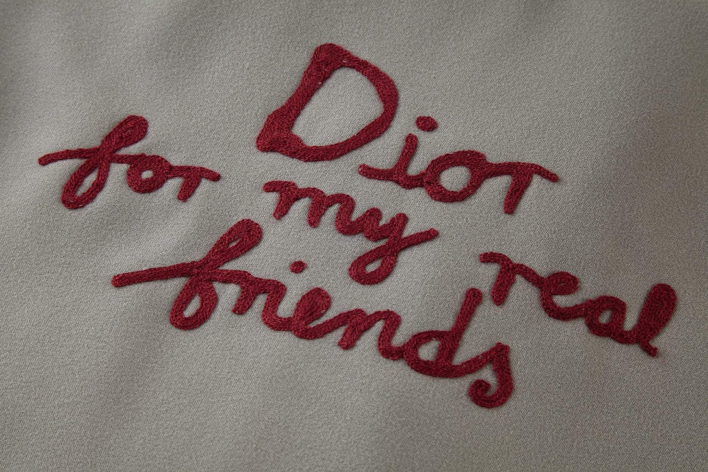 Dior Towel Embroidered Patchwork Leather Baseball Jacket