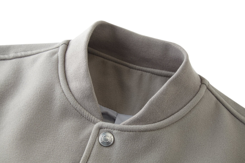 Dior Towel Embroidered Patchwork Leather Baseball Jacket