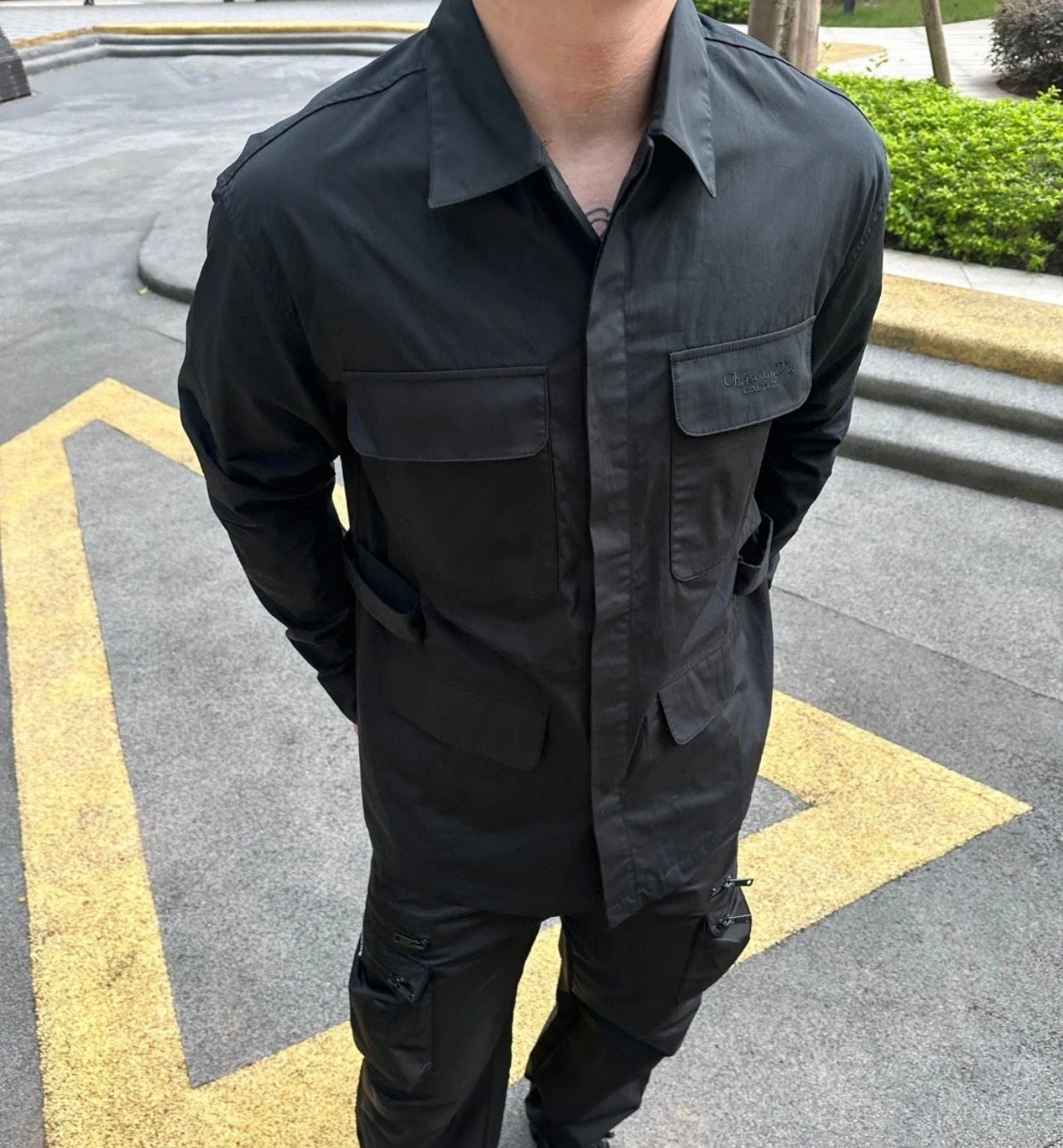 Dior CD Four-Pocket Back-Tie Jacket