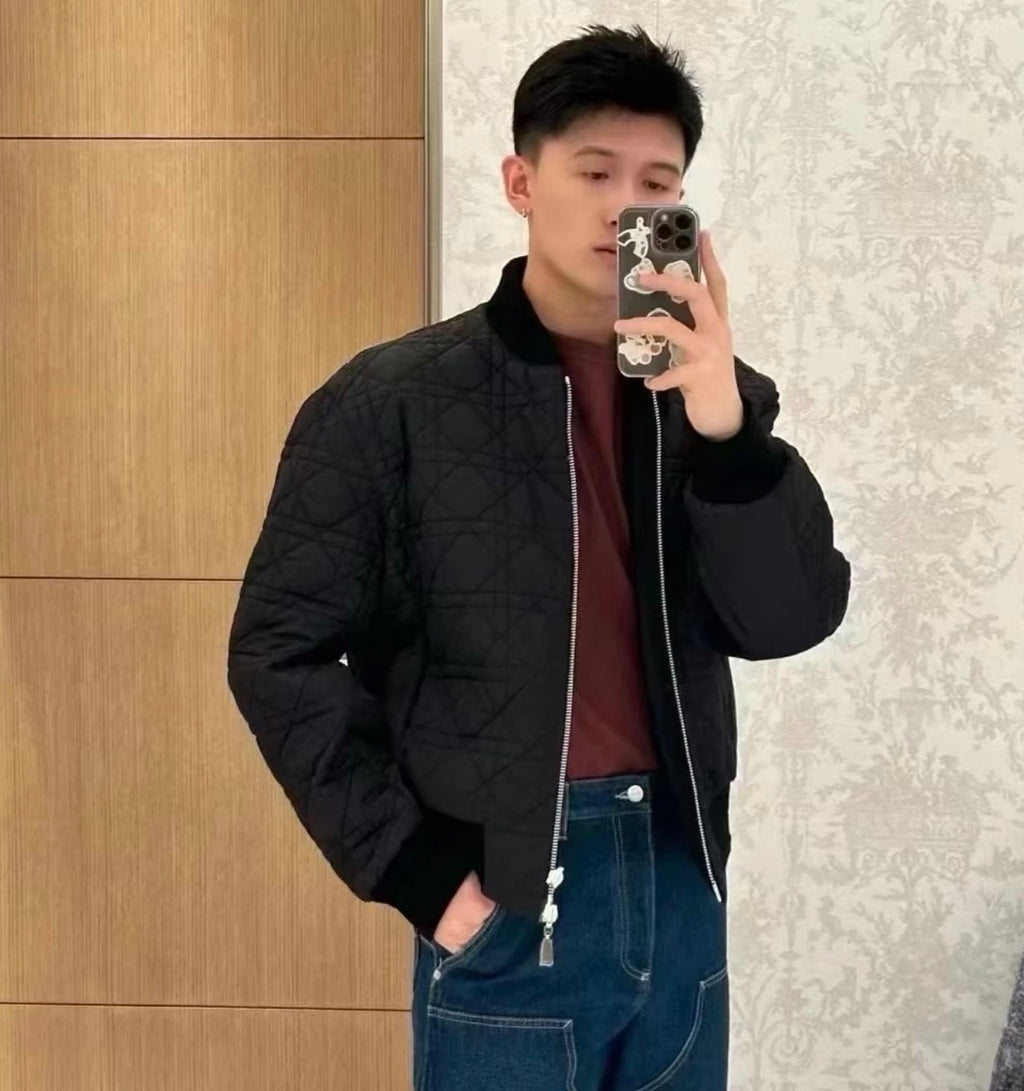 Dior Double-Sided Cotton-Padded Jacket with Rattan Quilting