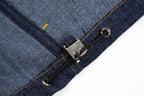 Dior Embroidered Topstitched Denim Stand-Up Collar Jacket