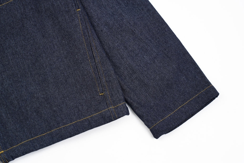 Dior Embroidered Topstitched Denim Stand-Up Collar Jacket