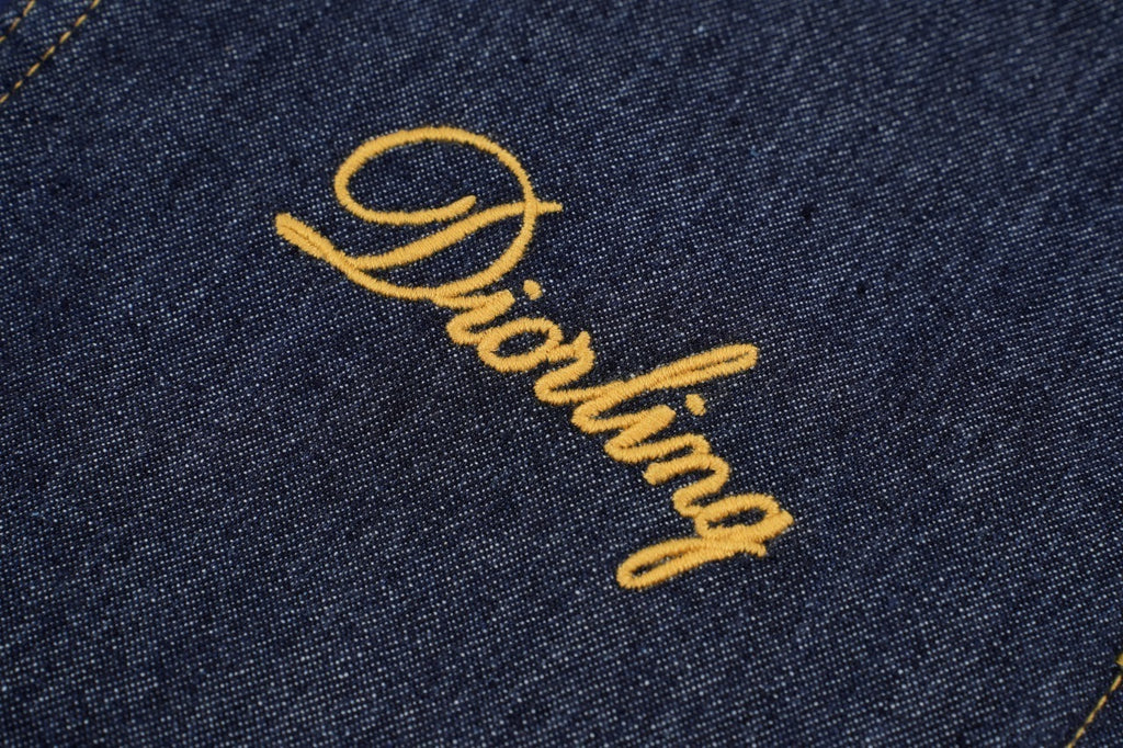 Dior Embroidered Topstitched Denim Stand-Up Collar Jacket
