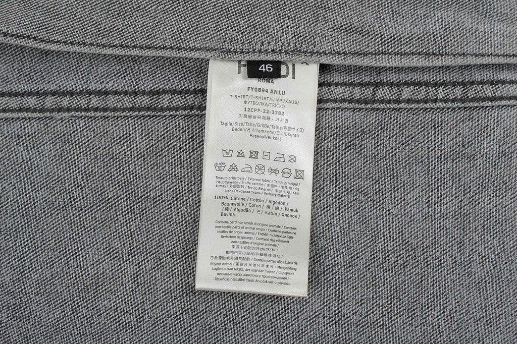 Fendi Lapel Single-Breasted Over-Dyed Denim Jacket
