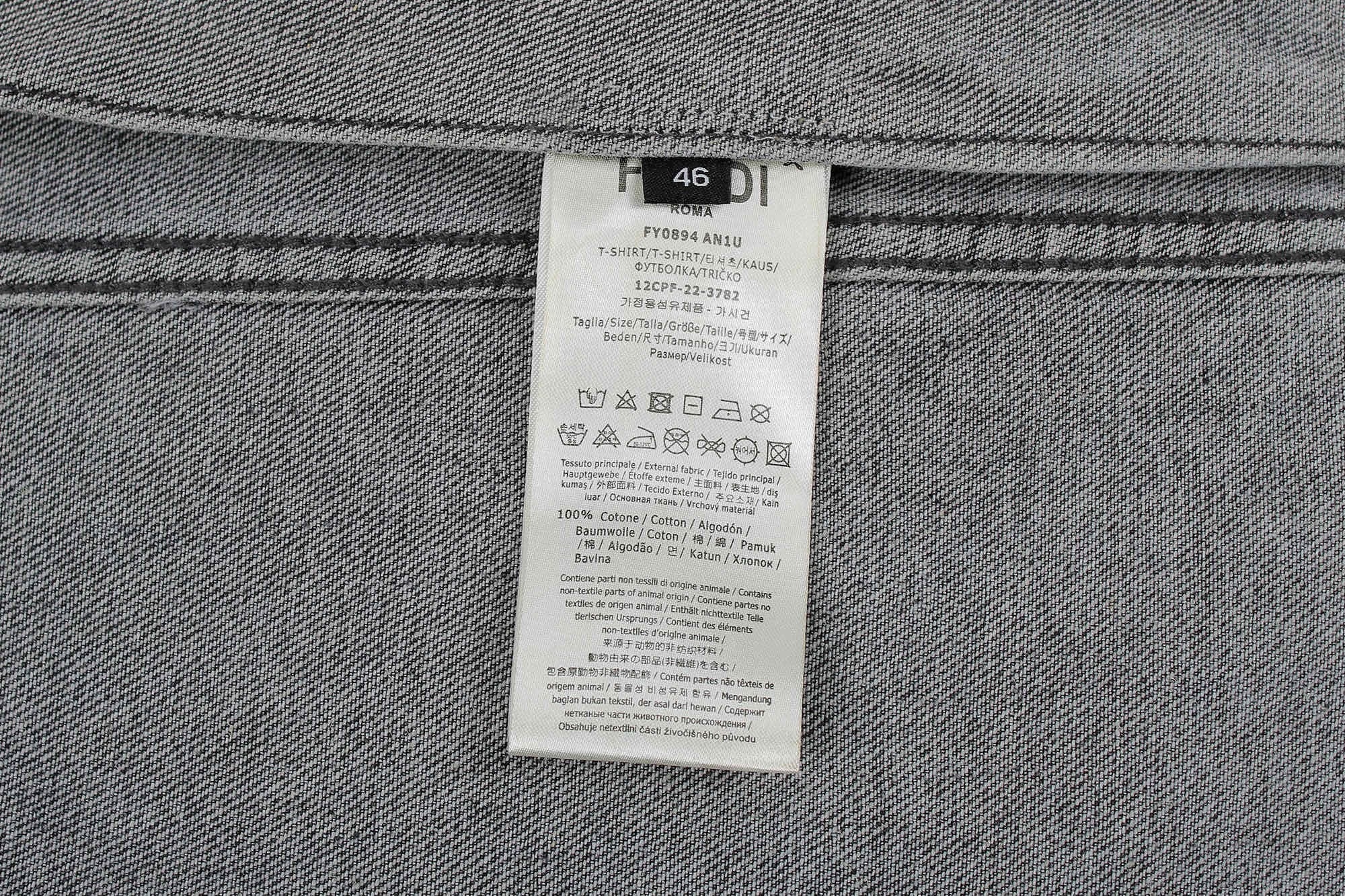 Fendi Lapel Single-Breasted Over-Dyed Denim Jacket