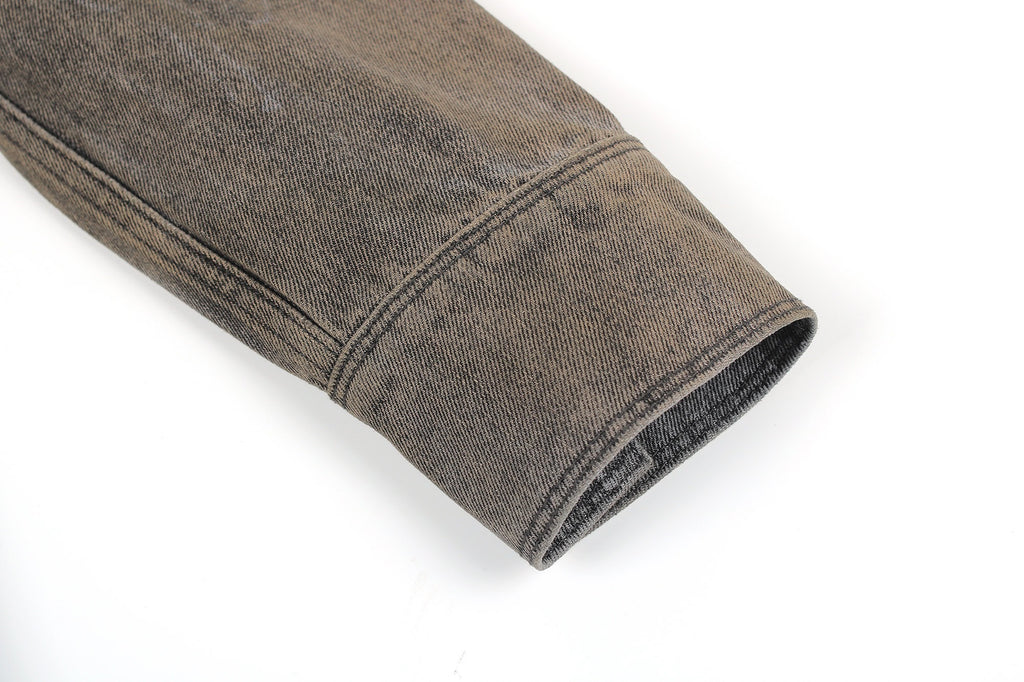 Fendi Lapel Single-Breasted Over-Dyed Denim Jacket