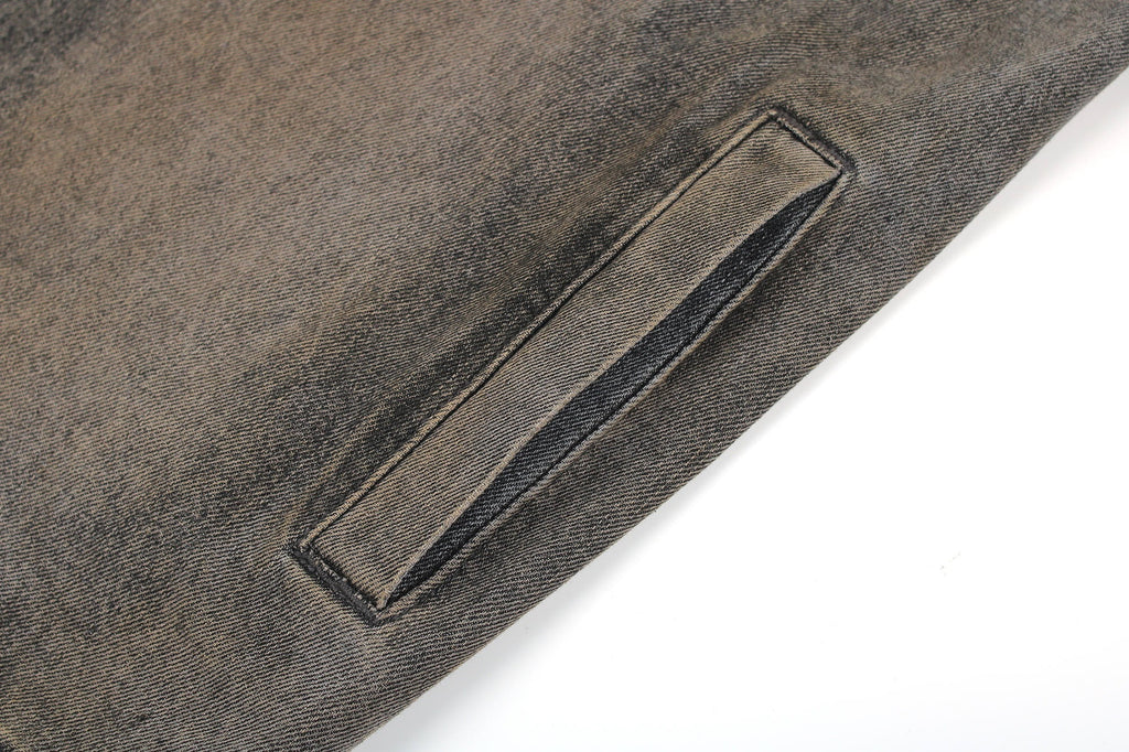 Fendi Lapel Single-Breasted Over-Dyed Denim Jacket