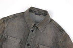 Fendi Lapel Single-Breasted Over-Dyed Denim Jacket
