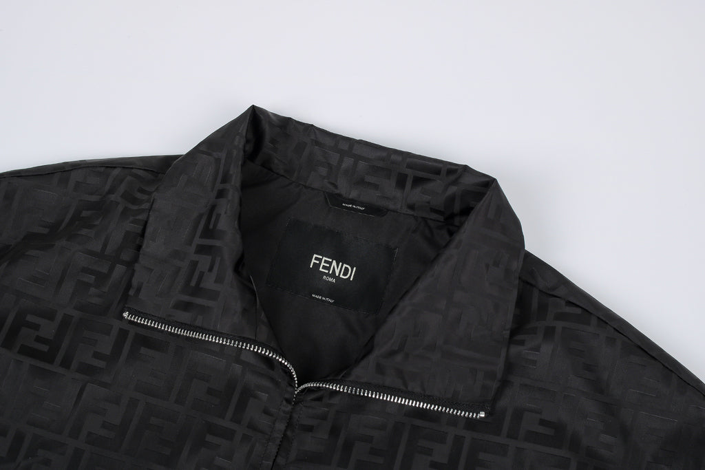 Fendi Stand Collar Nylon Bomber Jacket