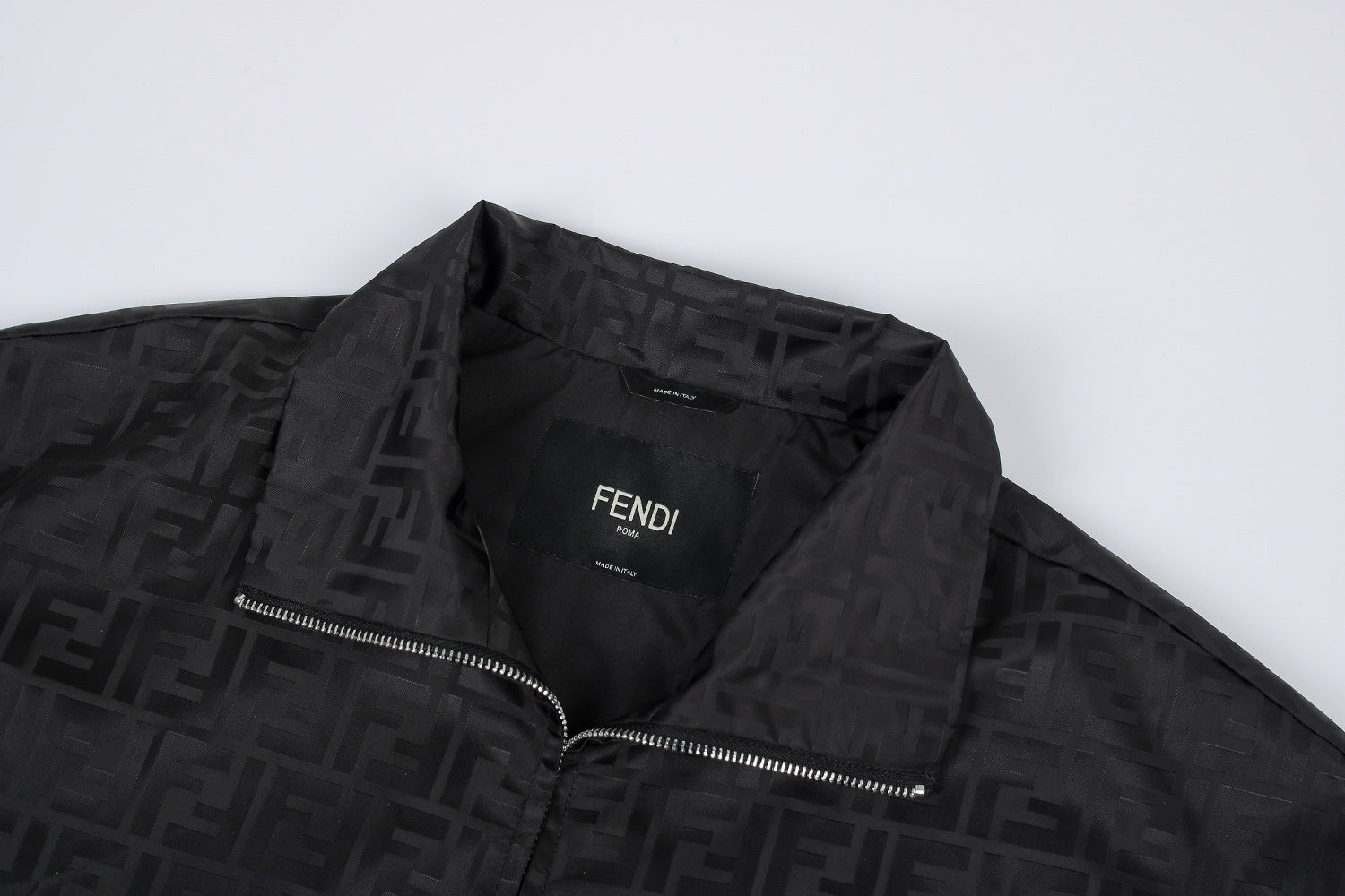 Fendi Stand Collar Nylon Bomber Jacket