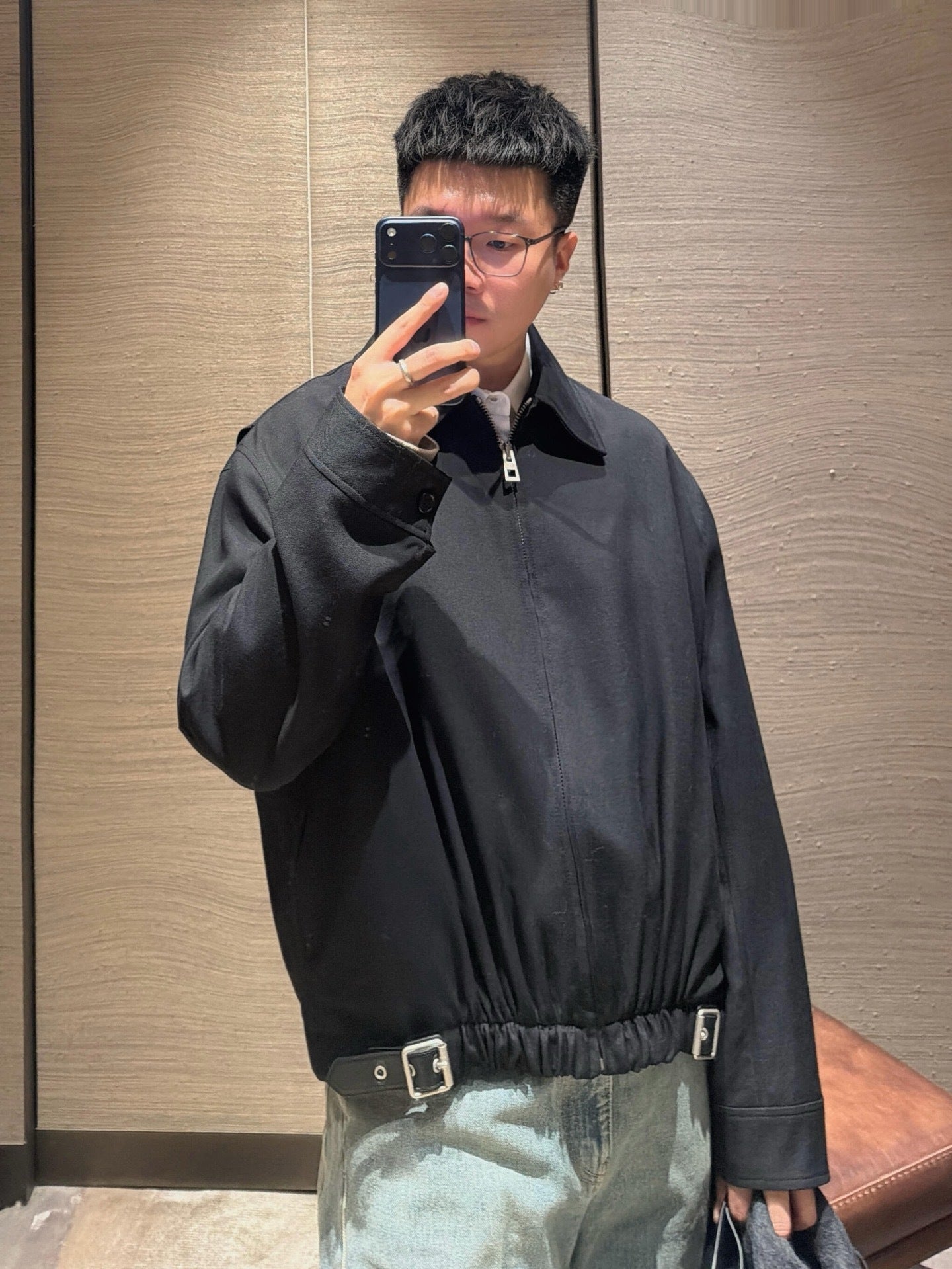 ACNE STUDIOS Leather-Label Elastic Waist Work Jacket