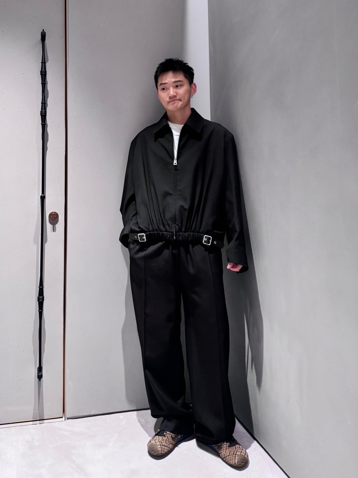 ACNE STUDIOS Leather-Label Elastic Waist Work Jacket