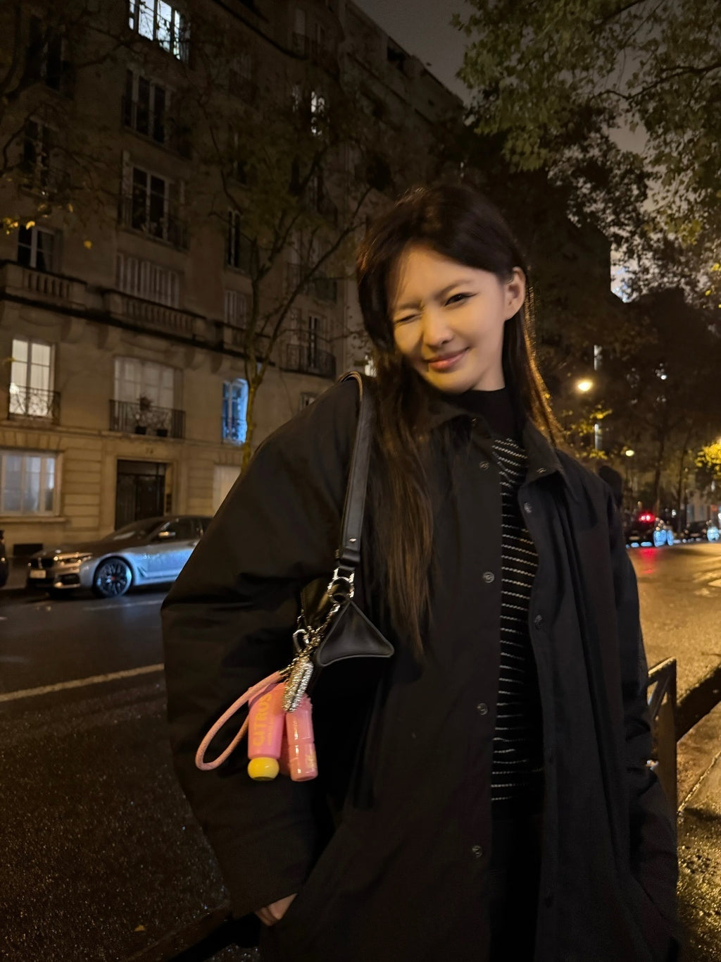 Acne Studios Black Padded Jacket with Starry Sky Pattern