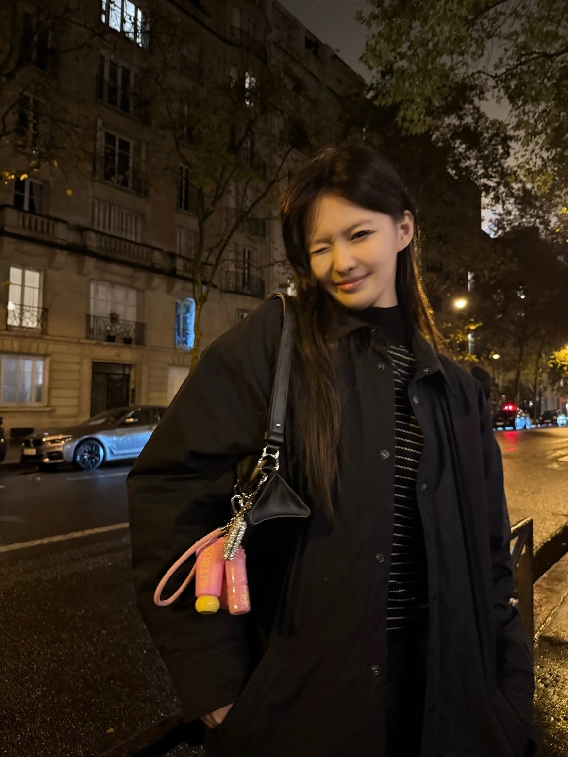 Acne Studios Black Padded Jacket with Starry Sky Pattern