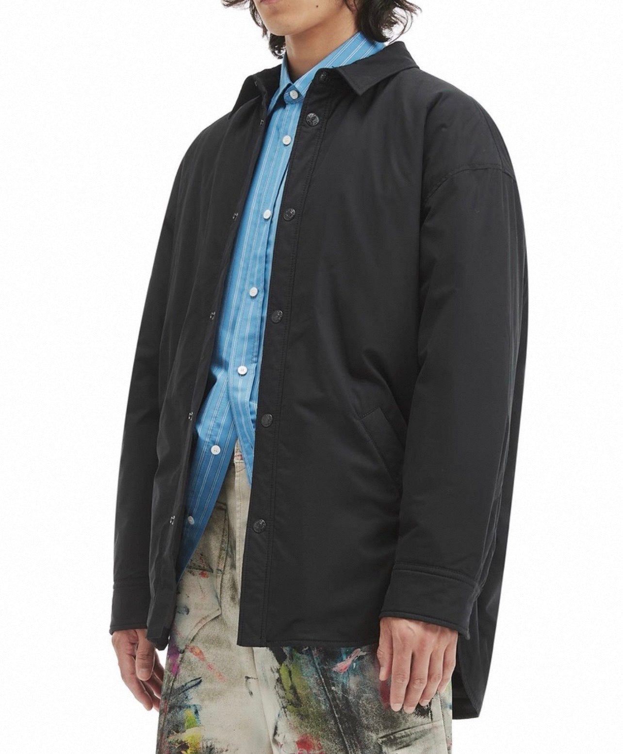 Acne Studios Black Padded Jacket with Starry Sky Pattern